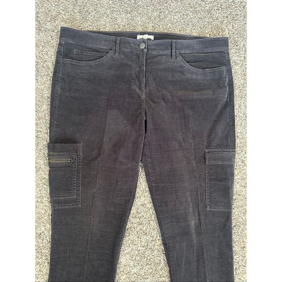 eileen fisher womens 14 corduroy skinny pant zipper pockets cargo utility brown - Picture 13 of 14
